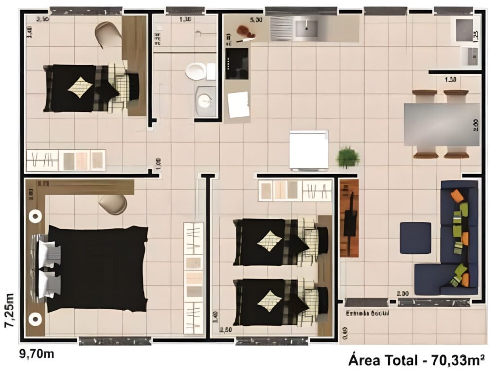 HP 70 — Planta baixa